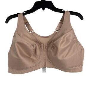 Glamorise Bra Size 38DD Beige MagicLift Front Close Posture Back Support No Wire